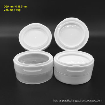 50g White Plastic Jar with Flip Top Cap